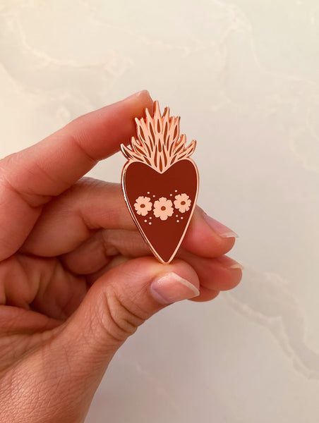 Copper Heart Enamel Pin