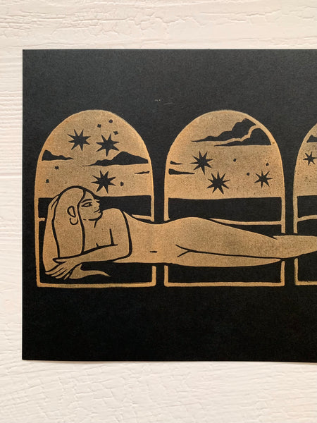 Sunbather Block Print ~ Midnight Black