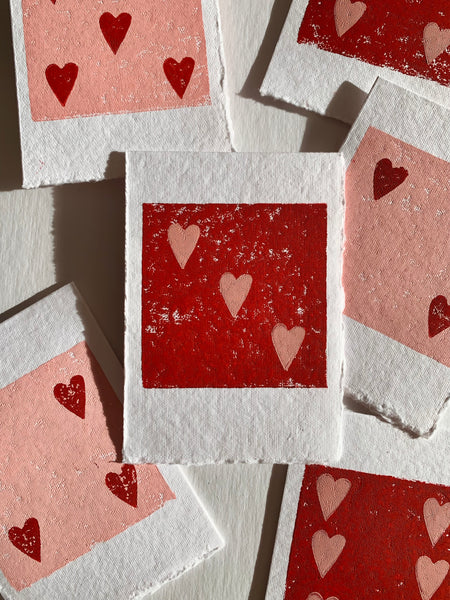 Dice Valentine Card + Mini Block Prints