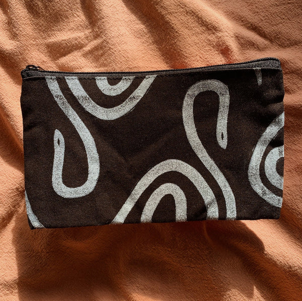 S E C O N D S ~ Black Recycled Canvas Zip Pouch