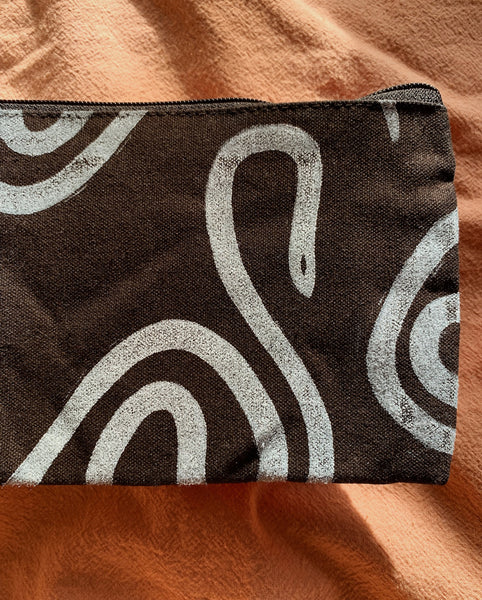 Black Recycled Canvas Zip Pouch