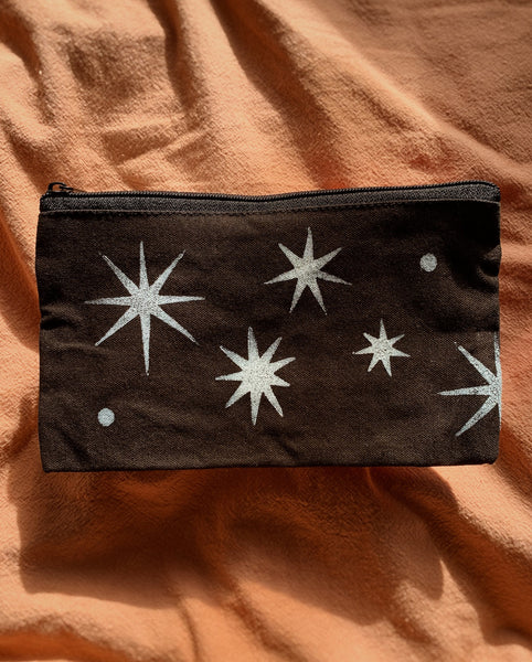 Black Recycled Canvas Zip Pouch