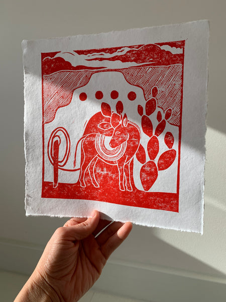 Burro Block Print