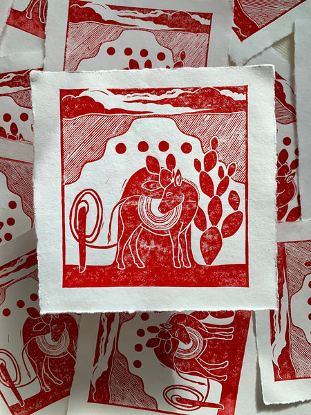 Burro Block Print
