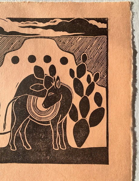 Burro Block Print