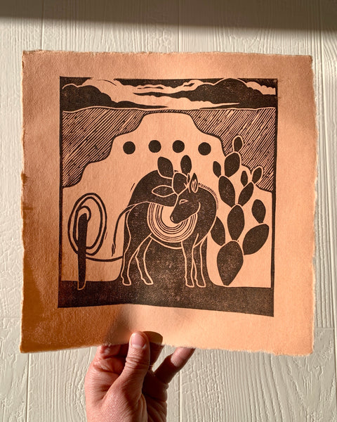 Burro Block Print