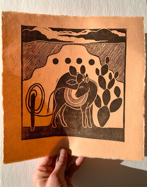 Burro Block Print