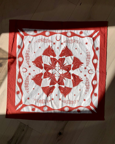 Caballo Japanese Cotton Bandana, Red