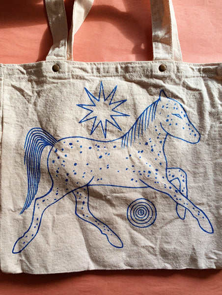 Hand Painted Canvas Bag ~ Caballo