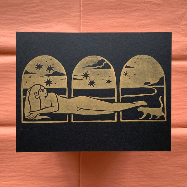 Sunbather Block Print ~ Midnight Black