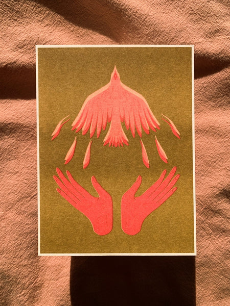 Hands Mini Riso Print