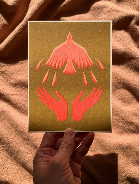 Hands Mini Riso Print