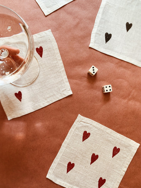 Cocktail Napkins ~ Heart Dice