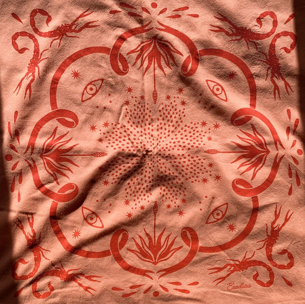 Scorpion Japanese Cotton Bandana, Pink