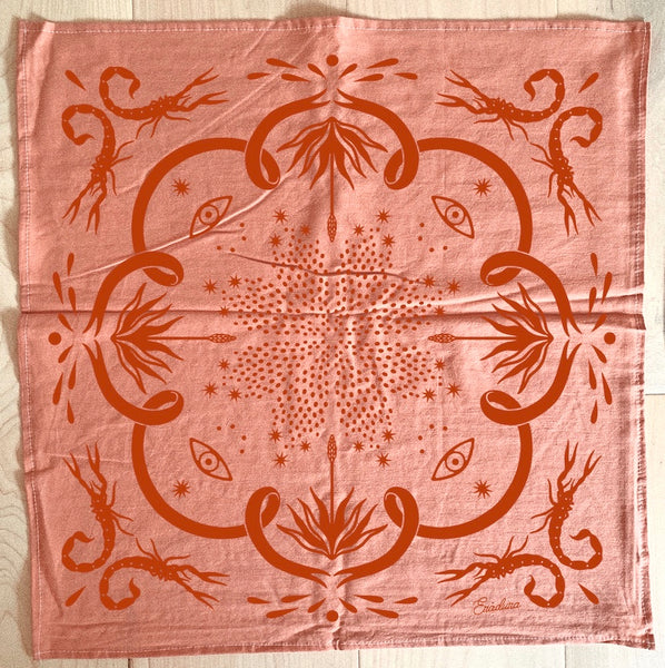 * Preorder * Scorpion Japanese Cotton Bandana, Pink