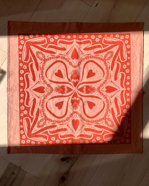 Valentine Japanese Cotton Bandana, Pink