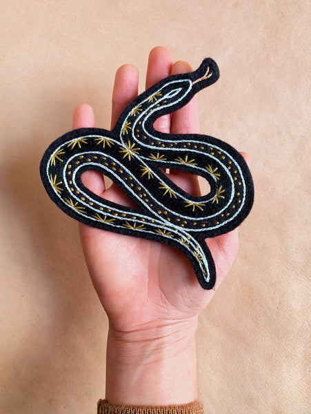 Estrellada ~ Hand Embroidered Snake