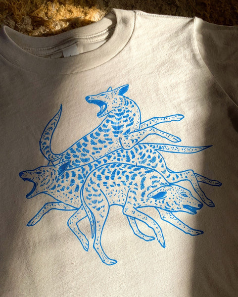 Camiseta para niños pequeños con paquete de perros ~ Azul 