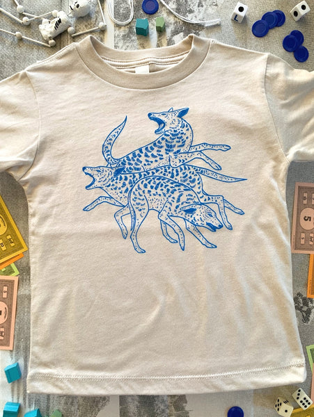 Camiseta para niños pequeños con paquete de perros ~ Azul 