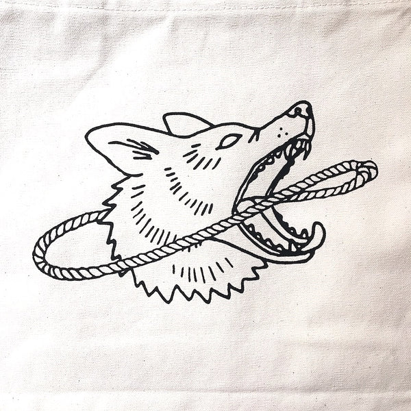 Dog & Lasso Canvas Tote Bag
