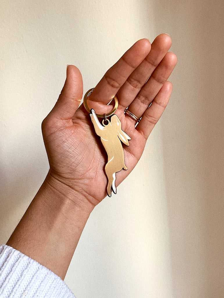 Golden Rabbit Enamel Keychain | Eradura
