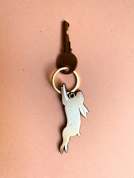 Golden Rabbit Enamel Keychain