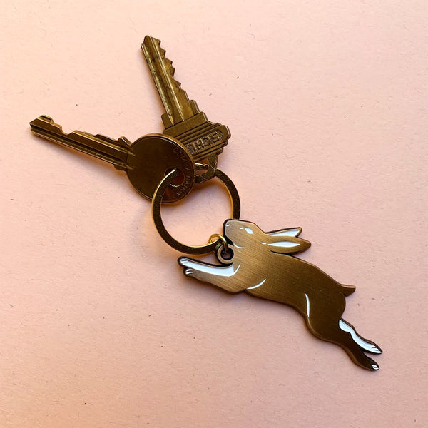 Golden Rabbit Enamel Keychain | Eradura