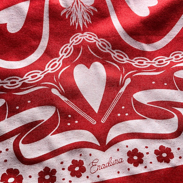Bandana de algodón de San Valentín ~ Rojo clásico
