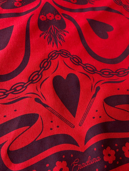 Bandana de algodón de San Valentín ~ Rojo clásico