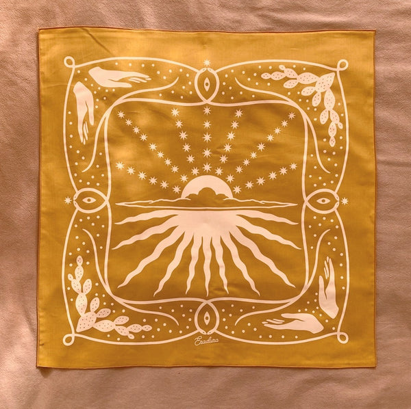 Bandana de algodón Sunburst ~ Oro 